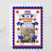 ウェルカムホームパーティー軍隊愛国的アメリカ 招待状 (正面)