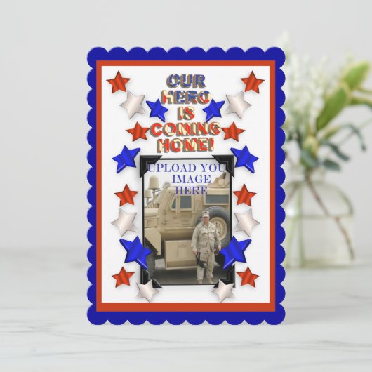 ウェルカムホームパーティー軍隊愛国的アメリカ 招待状 (スタンド正面)