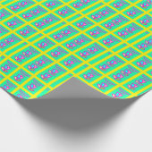 ウェルカムホームパープル&イエローデザイン ラッピングペーパー (角)