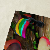 ウェルカムホームビーチファミリーマッシュルームと妖精 ビーチタオル (インサイチュ)