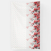 ウェルカムホームフローラバナー – 白カスタムい記号 横断幕 (縦)