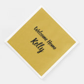 ウェルカムホームブラシブラシストロークスクリプト金ゴールド (コーナー)