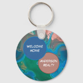 ウェルカムホームブルージェムストーンリアルティビジネスプロモーション キーホルダー (正面)