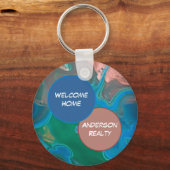 ウェルカムホームブルージェムストーンリアルティビジネスプロモーション キーホルダー (正面)