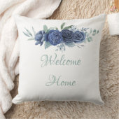 ウェルカムホームブルーバラ装飾用クッション クッション (ブランケット)