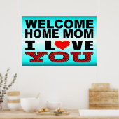 ウェルカムホームママ愛するサイン ポスター (キッチン)