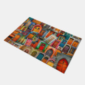 ウェルカムホームモダンヴィンテージドアパターン ドアマット (アングル)