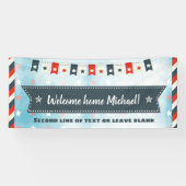ウェルカムホームレッドホワイトとブルースターとストライプ 横断幕 (横)