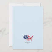 ウェルカムホームレッドホワイトアンドブルー 招待状 (裏面)