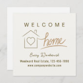 ウェルカムホーム不動産仲介業者おめでとうミニマル (正面/裏面)