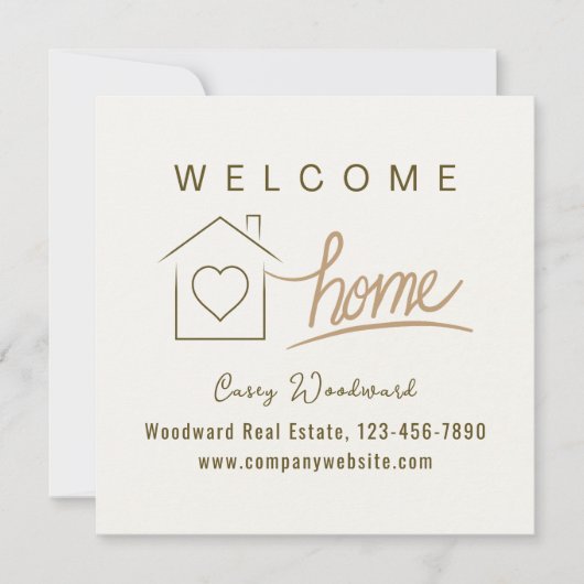 ウェルカムホーム不動産仲介業者おめでとうミニマル (正面)