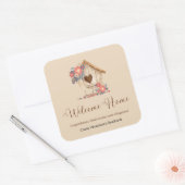 ウェルカムホーム不動産仲介業者おめでとう スクエアシール (封筒)