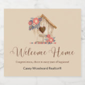 ウェルカムホーム不動産仲介業者おめでとう スパークリングワインラベル (シングルラベル)