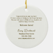 ウェルカムホーム不動産仲介業者シンプルミニマリストホームデコール セラミックオーナメント (裏面)