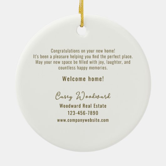 ウェルカムホーム不動産仲介業者シンプルミニマリストホームデコール セラミックオーナメント (裏面)