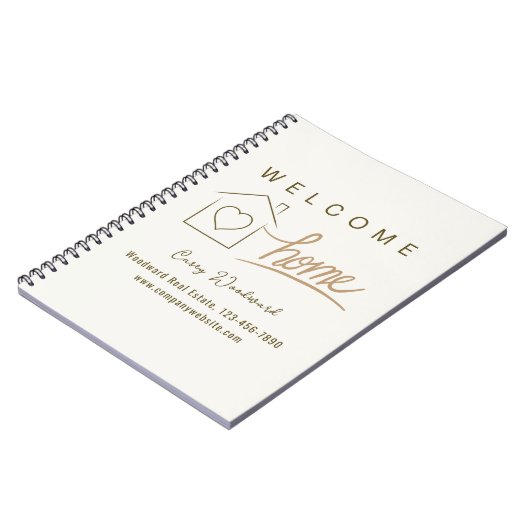 ウェルカムホーム不動産仲介業者マーケティングミニマルエレガントリスト ノートブック (左側)