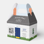 ウェルカムホーム不動産仲介業者ロゴブルードアギフトボックス フェイバーボックス (裏面サイド)