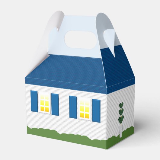 ウェルカムホーム不動産仲介業者ロゴブルールーフギフトボックス フェイバーボックス (正面サイド)