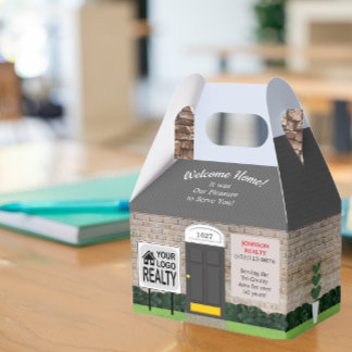 ウェルカムホーム不動産仲介業者ロゴホワイトブリックハウスラージ フェイバーボックス