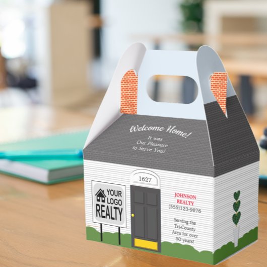 ウェルカムホーム不動産仲介業者ロゴ新しいホームギフトボックス フェイバーボックス