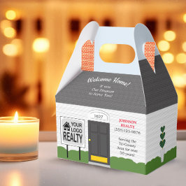 ウェルカムホーム不動産仲介業者ロゴ新しいホームメディアギフトボックス フェイバーボックス