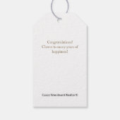 ウェルカムホーム不動産仲介業者 パーソナライズされた ギフトタグ (裏面)