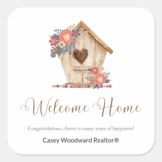 ウェルカムホーム不動産仲介業者 パーソナライズされた スクエアシール (正面)