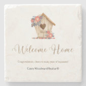 ウェルカムホーム不動産仲介業者 パーソナライズされた ストーンコースター (正面)