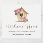 ウェルカムホーム不動産仲介業者 パーソナライズされた スパークリングワインラベル (シングルラベル)