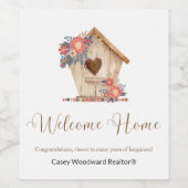 ウェルカムホーム不動産仲介業者 パーソナライズされた ワインラベル (シングルラベル)