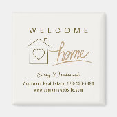 ウェルカムホーム実在エステートニューホームオーナーミニマリスト マグネット (正面)