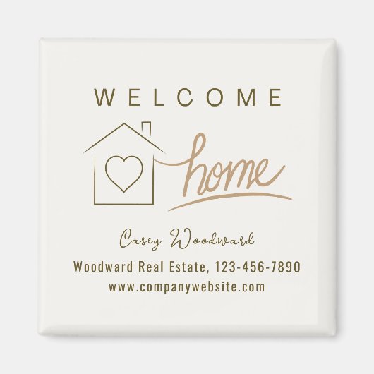 ウェルカムホーム実在エステートニューホームオーナーミニマリスト マグネット (正面)