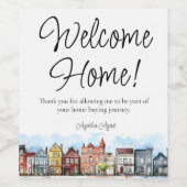 ウェルカムホーム実在エステートホーム閉店ギフト ワインラベル (シングルラベル)