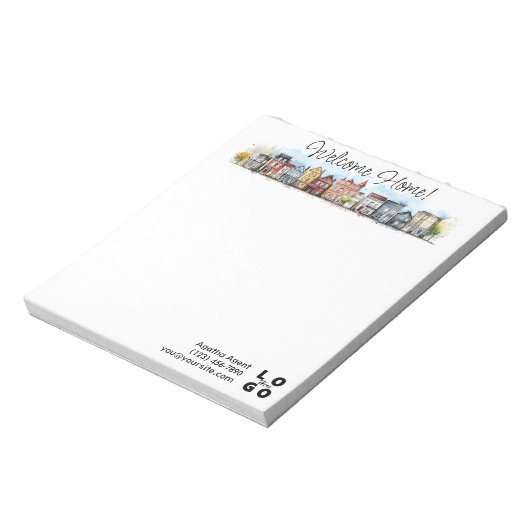 ウェルカムホーム実在エステート閉店ギフト ノートパッド (回転)