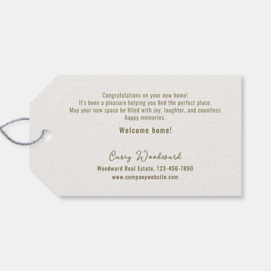 ウェルカムホーム実在エテートマーケティングミニマリスト ギフトタグ (裏面横)