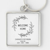 ウェルカムホーム実在エテート不動産仲介業者閉店ギフト キーホルダー (正面)