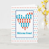 ウェルカムホーム愛国的な場所でハート、サポートEnc カード (黄色い花)