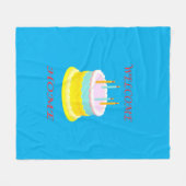 ウェルカムホーム深いマリンブルーとケーキベビーブラ フリースブランケット (正面(横))