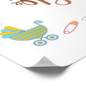 ウェルカムホーム男の赤ちゃんと銅箔フォント ポスター (角)