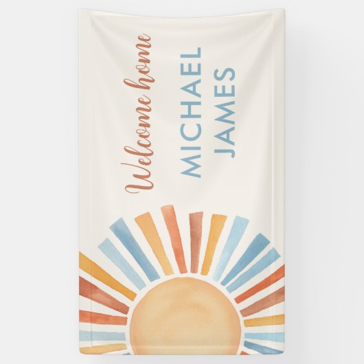 ウェルカムホーム男の赤ちゃんサンボホサンシャイン 横断幕 (縦)