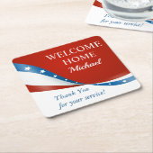 ウェルカムホーム軍隊サービスメンバ スクエアペーパーコースター (アングル)