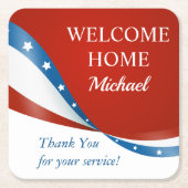 ウェルカムホーム軍隊サービスメンバ スクエアペーパーコースター (正面)