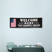 ウェルカムホーム軍隊バナーとアメリカ国旗 横断幕 (トレードショー)