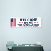 ウェルカムホーム軍隊バナーとアメリカ国旗 横断幕 (トレードショー)