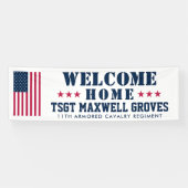 ウェルカムホーム軍隊バナーとアメリカ国旗 横断幕 (横)