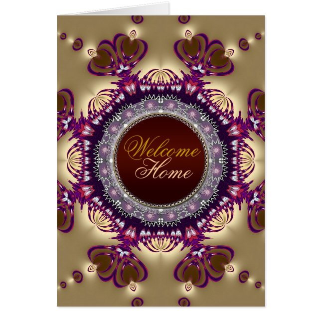 ウェルカムホーム金ゴールドサテンツインハートカード (正面)