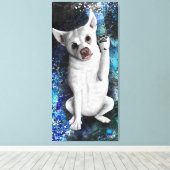 ウェルカムホーム |かわいい犬 キャンバスプリント (インサイチュ (ウッドフロア))