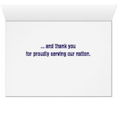 ウェルカムホーム&サンキュー軍隊グリーティングカード (内部横(下))