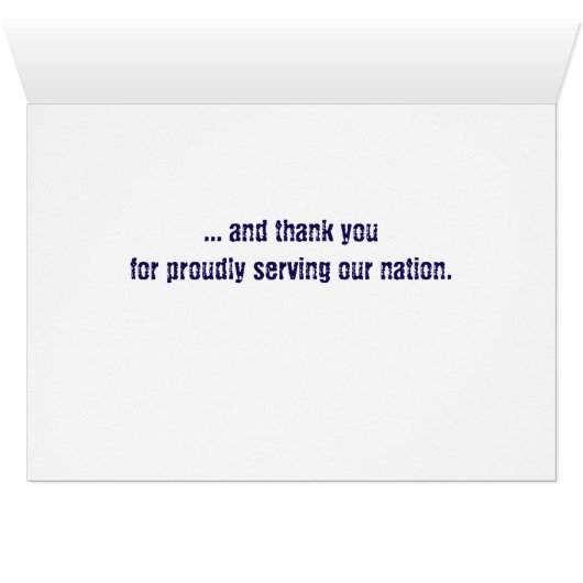 ウェルカムホーム&サンキュー軍隊グリーティングカード (内部横(下))