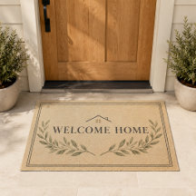 ウェルカムホーム ボタニカル ファームハウス ドアマット | ニュートラル